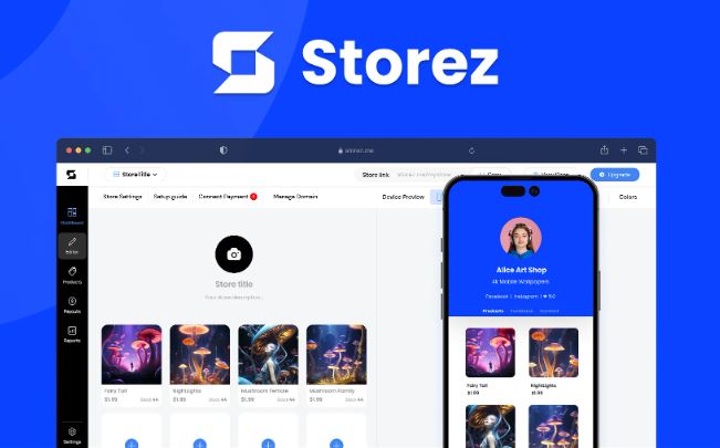 Storez: Sell digital files in minutes with this user-friendly ecommerce platform